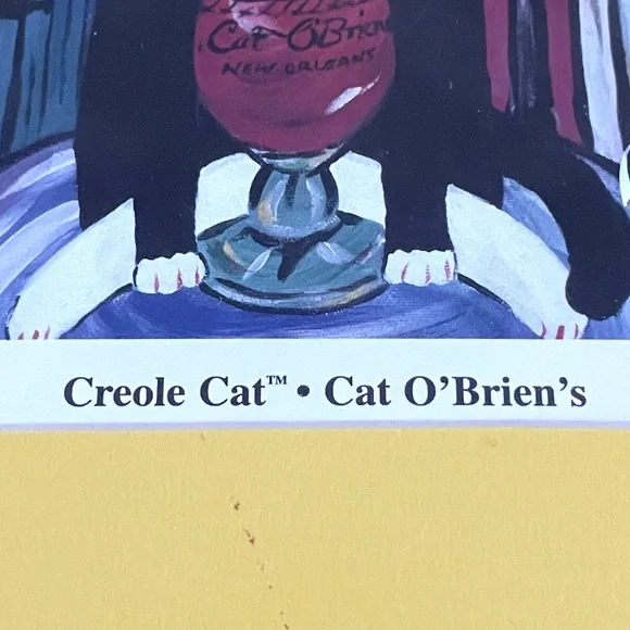 The Creole Cat Chamain O'Mahony Two Matted Prints French Marcat & Cat O’Brien’s